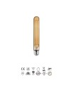 BOMBILLA LED VINTAGE AMBAR  T30 – 18,5cm - E27 – 6W - 2400K